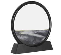 AUTSUPPL Ornement de Peinture sur Sable 3D, Décoration Animée Ronde Noire | Art du Sable en Mouvement, Abs, Sable et Eau, pour Table ou Bureau, Usage Décoratif