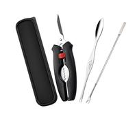 AUTSUPPL Outils Fruits de Mer Inoxydable avec Ciseaux à Crabe Ergonomiques Antidérapants Fourchette et Pince pour Pattes de Crustacés Kit Pratique pour Dégustation Homard et Crabe