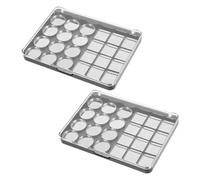 AUTSUPPL Palette de Fards à Paupières Magnétique 2pcs Grand Espace Vide Argentée en As et Fer pour DIY et Paquet à Main