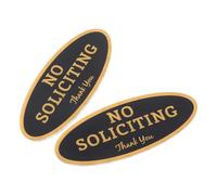 AUTSUPPL Panneaux Autocollants Interdiction de Démarchage 2pcs en Acrylique Or Visibles de Loin pour Porte D'entrée Intérieure ou Bureau