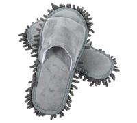 AUTSUPPL Pantoufles à Serpillière Mignonnes pour Femmes en Chenille Design Ouvert aux Orteils, Solide Nettoyage des Sols Domestiques en Hiver