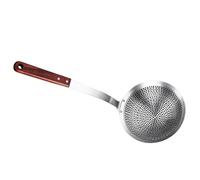 AUTSUPPL Passoire Inox Maille Fine avec Manche Bois Écumoire Filtre Huile Résistante Chaleur pour Cuisine Familiale et Professionnelle Cuillère à Soupe pour Hot Pot et Friture