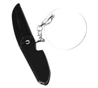 AUTSUPPL Peigne à Barbe Pliable Portable Miroir Ovale, Petit Peigne Pliant Homme, Porte-clés Multifonction, Dents Fines, Compact et Léger, Voyage et Soin Barbe