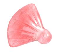 AUTSUPPL Pendentif Jade Naturel Éventail Sculpté Main Accessoire Rétro pour Création Bijoux pour Bracelet et Collier Rouge Pastèque Unique