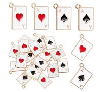 AUTSUPPL Pendentifs Cartes de Poker en Alliage 20 Pièces Angles Arrondis pour Bijoux DIY Bracelets Boucles D'oreilles Accessoires