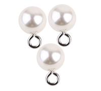 AUTSUPPL Pendentifs en Perle Synthétique 50 Pcs, Accessoires DIY pour Boucles D'oreilles et Colliers, Blanc, Demi-trou, 1x1 Cm, Créations Bijoux Artisanales, Fabrication Artisanale,