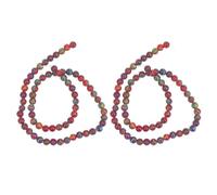 AUTSUPPL Perles Rondes Pierre Polie Lisse en Naturelle 2 Fils Environ 61 Perles Facile à Utiliser pour Bracelets et Chevillères pour Bijoux