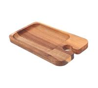 AUTSUPPL Plateau Bois avec Porte-verre à Vin Intégré Plateau Repas pour Apéritifs et Buffets pour Fêtes Mariages et Réunions Familiales