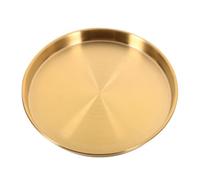 AUTSUPPL Plateau Rond Acier Inoxydable Doré Mat Plateau de Service Polyvalent pour Steak Sushi et Apéritifs Résistant pour Vaisselle de Cuisine