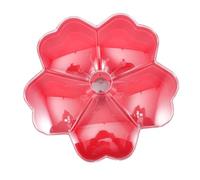 AUTSUPPL Plateau Rotatif Multifonction pour Snacks et Fruits Secs Boîte à Compartiments Rouge Rangement Pratique pour Bonbons et Noix Décoration de Table