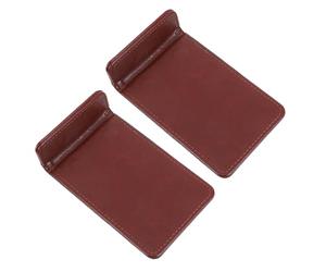 AUTSUPPL Presse-papiers multifonction 2 pièces 12 x 8 CM en cuir PU marron avec porte-stylo, pour bars, conférences et bureaux, prise de notes et reçus