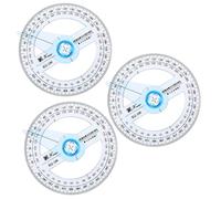 AUTSUPPL Rapporteur D'angle à 360° Transparent Lot de 3, Règle Géométrique Circulaire Graduée, Outil de Dessin Précis pour École, Bureau et Apprentissage Mathématique