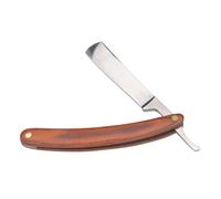 AUTSUPPL Rasoir Droit Manuel Acier Inoxydable avec Manche Bois Rasoir Vintage Old-fashioned pour Barbe et Coupe Choux Homme