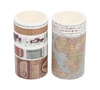 AUTSUPPL Rubans Washi Décoratifs pour Scrapbooking et Bricolage Lot de 7 Pièces Motifs Voyage Couleurs Variées Adaptés aux Garçon et Filles et Journaux Intimes Fournitures Créatives