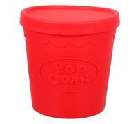 AUTSUPPL Seau Pop-corn Silicone Alimentaire Rouge Réutilisable Anti-fuite Conteneur Snack pour Cinéma Fêtes et Usage Domestique