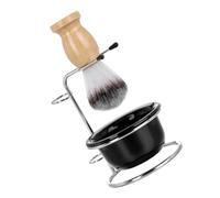 AUTSUPPL Set Complet Rasage Homme avec Blaireau Poil Sanglier Bol à Raser et Support Inoxydable Kit Soin Barbe Pratique Doux et Masculin Élégant