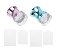 AUTSUPPL Set D'outils D'estampage pour Ongles en Silicone avec Planche à Gratter, Facile à Utiliser, Adapté pour Nail Art, 1 Set avec Grattoirs Colorés