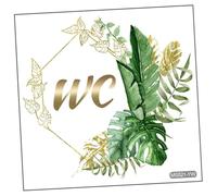 AUTSUPPL Sticker Mural Wc Autocollant Vert Végétal Auto-adhésif, Décoration Murale Pour Toilettes Et Salle De Bain, Panneau Humoristique Pour Porte, Usage Intérieur, Pose Facile