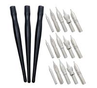 AUTSUPPL Stylos à Masquage Aquarelle Bois 3 Ensembles Pointes Acier Inoxydable pour Tracer des Lignes et Peinture Fine Kit pour Calligraphie et Dessin