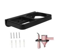 AUTSUPPL Support Mural Pour Sèche-cheveux Multifonction Noir Compact Organiseur Mural Pour Usage Domestique Et Salon Range-câble Intégré