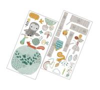 AUTSUPPL Tableau de taille autocollant mural en PVC, motif arbre et animaux de la forêt, 1 set sticker mural pour chambre d’enfants, design créatif et fonction de suivi de la croissance,