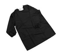 AUTSUPPL Tablier Long Manche Noir pour Barbier Blouse de Salon avec Poches Pratiques Protection Professionnelle pour Coiffure et Rasage Barbe