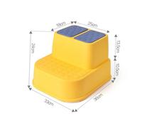 AUTSUPPL Tabouret Plastique Antidérapant à Double pour Garçon Fille Escalier de Garçon Fille Marchepied Stable et Polyvalent pour Salle de Bain et Cuisine Jaune