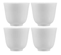 AUTSUPPL Tasses à Thé Chinoises Robustes et Élégantes Lot de 4 en Céramique Blanche pour Cérémonies Thé et Réunions Raffinées