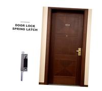 AUTSUPPL Verrou de Sécurité Porte Coulissante de Zinc Verrou à Ressort Facile à Installer Résistant à la Corrosion Usage Domestique Noir Brillant pour Portes en Bois