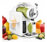 AUTUMFLATGAO Machine à Granita 2 en 1, Appareil à Granité Et Glace à L’Italienne 2L De Comptoir, avec Nettoyage Automatique, Réservoir Amovible Et 5 Programmes pour Maison, Bureau, Bar Et Fêtes White