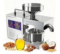 AUTUMFLATGAO Pressoir Huile Dolive 820W, Extracteur D'huile Automatique en Acier Inoxydable, Pressoir à Froid Et à Chaud, Presse à Huile électrique 40-300℃ pour Usage Domestique