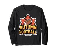 Autumn and Football Please Lover Fan Ball Leaves Manche Longue