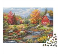 Autumn Barn Landscape 100% Recycled Cardboard Autumn Farm 1000 Piece Jigsaw Puzzle for Adults Beautifully Illustrated Unique 70x50cm/1000pcs