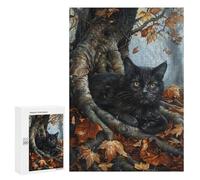 Autumn Black Cat Art Print-1 Puzzle 1000 Pièces Educa Jouet en Bois Cadeau Unique Décoration Intérieure Jeu Éducatif Challenge Toy Adultes Et Enfants À Partir De 14 Ans 300 PCS