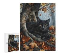 Autumn Black Cat Art Print-1 Puzzle 1000 Pièces Educa Jouet en Bois Cadeau Unique Décoration Intérieure Jeu Éducatif Challenge Toy Adultes Et Enfants À Partir De 14 Ans 500 PCS