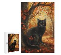 Autumn Black Cat Painting-1 Puzzle 1000 Pièces Educa Jouet en Bois Cadeau Unique Décoration Intérieure Jeu Éducatif Challenge Toy Adultes Et Enfants À Partir De 14 Ans 1000 PCS