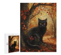 Autumn Black Cat Painting Puzzle 1000 Pièces Educa Jouet en Bois Cadeau Unique Décoration Intérieure Jeu Éducatif Challenge Toy Adultes Et Enfants À Partir De 14 Ans 500 PCS