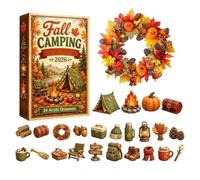Autumn Camping Countdown | Hanging Christmas Calendar Acrylic Fall Pendant | Autumn Camping Hanging Ornaments 24 Days Countdown To Holidays For Home Room Apartment Workplace Dorm Holiday Party