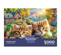 Autumn Chatons Coffret Puzzle 1000 Pièces Papier Écologique Forest Pet pour Seniors Passionnés, Puzzle Anti-Stress, Loisir De Voyage, Cadeau De Noël Idéal s 70x50cm/1000pcs