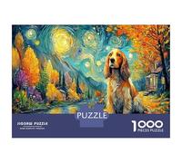 Autumn Chien 1000 Pièces Amateurs De PuzzlesFox Néon Lumière Forêt pour Adultes De Jeu pour Adultes Premium avec Défis Del'art DeLaDécoration 38x26cm/1000pcs