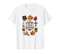 Autumn Christian Count Your Blessings Citrouille Harvest T-Shirt
