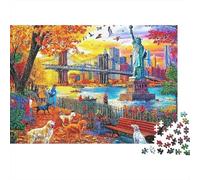 Autumn Cityscape Puzzle 1000 Teile Jigsaw Puzzle 1000 Teile Für Erwachsene Kinder AB 12 Jahren Puzzle-Liebhaber Brain Training Stressabbau Entspannung 70x50cm/1000pcs