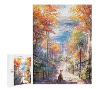 Autumn Cityscape with Cat Puzzle 500 Pièces Educa Jouet en Bois Cadeau Unique Décoration Intérieure Jeu Éducatif Challenge Toy Adultes Et Enfants À Partir De 14 Ans 500 PCS