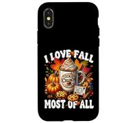 Autumn Coffee Mug Graphic for Women I Love Fall Most of All Coque pour iPhone X/XS