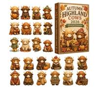 Autumn Countdown Calendar | 2026 2D 24 Days Advent Funny Cute Cow | Autumn Countdown Calendar | 2026 2D 24 Days Advent Funny Cute Cow | Collectible Calendar Box Fall Decor | for Home Living