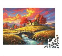 Autumn Countryside Puzzle pour Garçons et Filles 1000 Pièces Recyclable Impressionist Landscape Puzzle Amusant and Stimulant Family Game Excellente Idée de Cadeau for Child‘s Birthday 52x38cm/100...