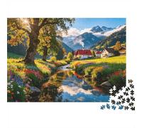 Autumn Creek Puzzles pour Seniors 1000 Pièces Recy erman Countryside Puzzles Accessoires de Jeu de Puzzle Jeu Familial Time Éducatif Game Challenge Gift 38x26cm/1000 pièces