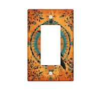 Autumn Crow Plaques de protection pour interrupteurs/prises de courant, motif mandala rustique orange pour accents muraux saisonniers, plaques murales en thermoplastique, taille standard simple à