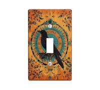 Autumn Crow Plaques de protection pour interrupteurs/prises de courant, motif mandala rustique orange pour accents muraux saisonniers, plaques murales en thermoplastique, taille standard à bascule