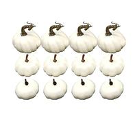 Autumn Decor Lot de 12 mini citrouilles artificielles en mousse pour Halloween, Thanksgiving, mariage, décorations de Noël (Z1-blanc, taille unique)